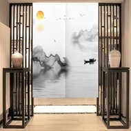 New Door Curtain Ink Landscape Door Curtain Kitchen Toilet Half Door Curtain Feng Shui Curtain Japanese Noren