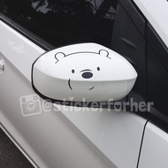 We Bare Bears Ice Bear Car Rearview Sticker A Pair Of Cute Left Right