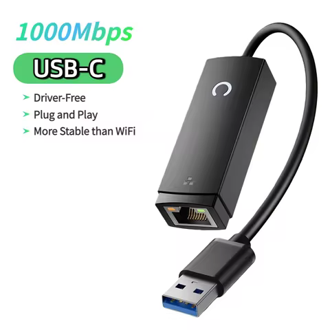 1000Mbps USB-C Ethernet Adapter Type-C To RJ45 Gigabit Ethernet USB Type-C LAN Network Card for Lapt