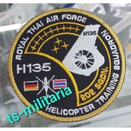 SQUADRON ROYAL THAI AIR FORCE H135 HELICOPTER TRAINING PATCH Collect Beautiful Edges Velcro Attached