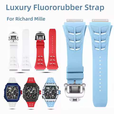 For Richard Mille Watchband RM35-03/02/01 RM055 RM030 Wristband Double Shark Solid metal End Link FK