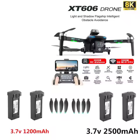 XT606 MAX GPS Drone Parts XT606 GPS Drone Battery 3.7v 1200mAh 2500mAh / Propeller Blade / Use For X