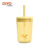 OiYO Time of Wonders Straw Cup (444ml/15oz) - Lightweight Silicone Straw Easy to Clean BPA-free