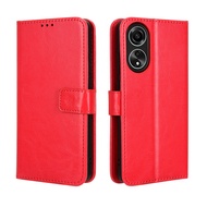 For OPPO A58 4G Casing PU Leather Wallet OPPO A58 4G Case Stand Holder Flip Cover