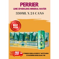 Perrier Lime Sparkling Mineral Water 330ml x 24 Cans