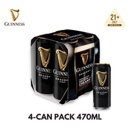 Guinness Draught Beer Can 4.1% Alcohol 4-Can Pack (4 x 470ml)