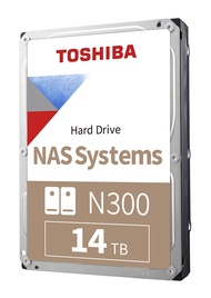 Toshiba N300 14TB NAS 3.5-Inch Internal Hard Drive - CMR SATA 6 Gb/s 7200 RPM 512 MB Cache - HDWG51E