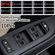10Pcs Jetour Square Car Logo Stickers 10 x 18 mm 3D Multi-Purpose Decorative Stickers For Jetour JT 