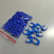 100pcs 1/4" & 3/8" OD Tube PE Pipe Blue Clip C-Ring Quick Connector for Aquarium & RO Water Filter
