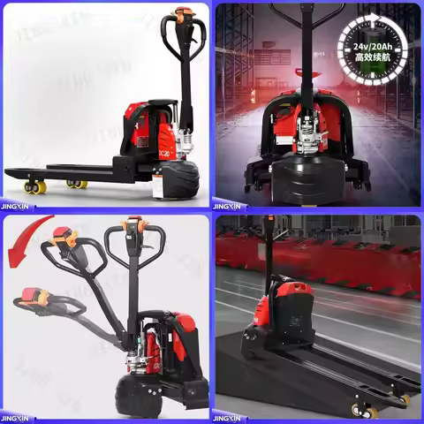 for All Electric Forklift 1.5 Ton Hydraulic Pallet Truck 24V 20Ah 30Ah Battery Powered Small Lithium