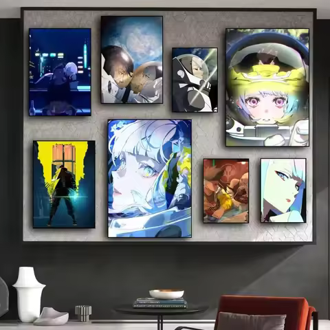 Cyberpunk Edgerunners Anime Poster Prints Wall Decals Sticker Pictures Canvas painting Living Room H