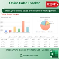 Excel Template - Online Sales Inventory Management Template (Free 12-in-1 Bundle Excel Course Books)