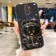 Phone Case For  OPPO a5/ A3S/ A31/ A8/ A12E/ ARealme C1/ AX5 With 3D Lovely Rabbit Bow Mirror Bracke