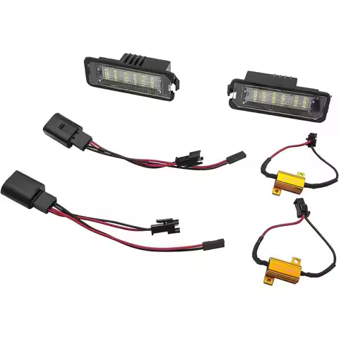 12V 6000K 2Pcs LED Number License Plate Light Canbus for VW Golf MK4 MK5 MK6, Passat,.3D0943021A, 1J