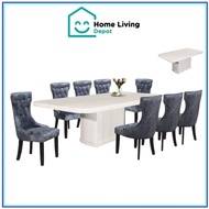 6/8 SEATER MABLE DINING TABLE SET MEJA MAKAN BATU MAMAR大理石桌子FREE CHAIR