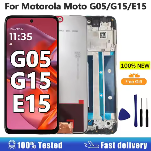 New Display For Motorola Moto G05 G15 E15 LCD Display Touch Screen Digitizer Assembly For Moto G15 P