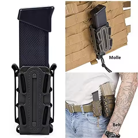 Tatical 9mm Magazine Pouch Pistol Molle Holster for AR15 M4 M16 GLOCK 19 Spring Field Universal Fast