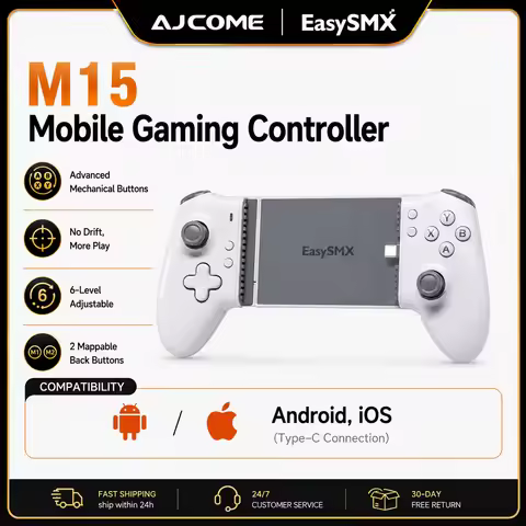 EasySMX M15 Hall Mechanical Mobile Controller, Type-C Gamepad for iPhone 15/16 Android, Xbox Game Pa