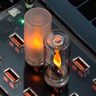 BACKSTREET4FZS USB LED Light, 5V USB Glass Car Atmosphere Light, Portable ABS Flame Type Flickering 