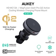 Aukey HD-MC13A MagFusion Dash Pro Qi2 Active Cooling Wireless Charging Car Charger Phone Mount (24 M