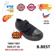 B BEST KASUT HITAM SEKOLAH / BLACK SCHOOL SHOES B BEST 黑校鞋 SIZE 26-36 Kasut Sekolah,1880,1881,27/31,