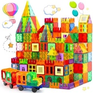 Magnetic Tiles, 104PCS Magnetic Building Tiles for Kids, Educational Magnetic Stacking Blocks