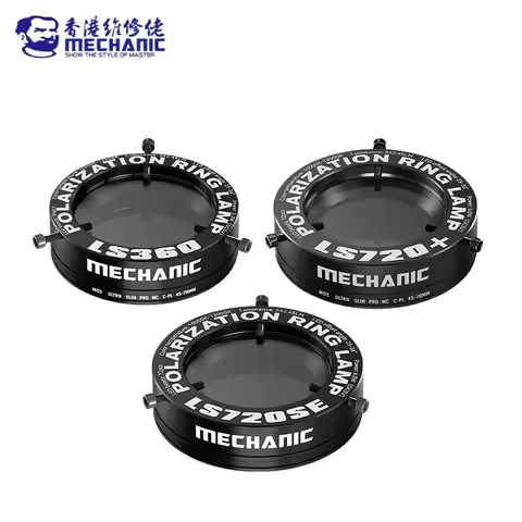 MECHANIC LS720+ Polarized Ring Light Microscope LED Illuminator for Mobile Phone Repair Brightness A