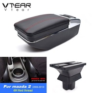 Vtear สำหรับ Mazda 2 Mazda2 Demio แขนภายในคอนโซลกล่องเก็บของที่พักแขนรถจัดแต่งทรงผมตกแต่งอุปกรณ์เสริ