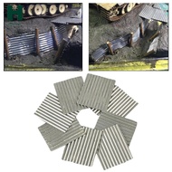 [Homyl] 8x 1:35 Steel Shed Corrugated Sheets Architecture House Hobby Craft Building