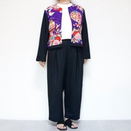 KIMONO CREW NECK JACKET - 採用古董和服布料製成，獨一無二的圓領外套