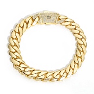 Men Men Bracelet 14K Gold Glossy Cuban Chain Hip-Hop Jewelry High-End Trendy Accessories
