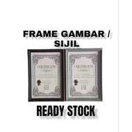 A4 CERTIFICATE FRAME / PLASTIC SURFACE / BINGKAI GAMBAR / SIJIL