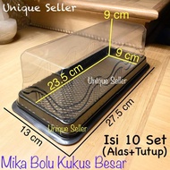 Shippingbebas! [Contents 25] Large Steamed Sponge Cake Mica Size 23.5x9x9 Square Roll Cake Mica/ 23.