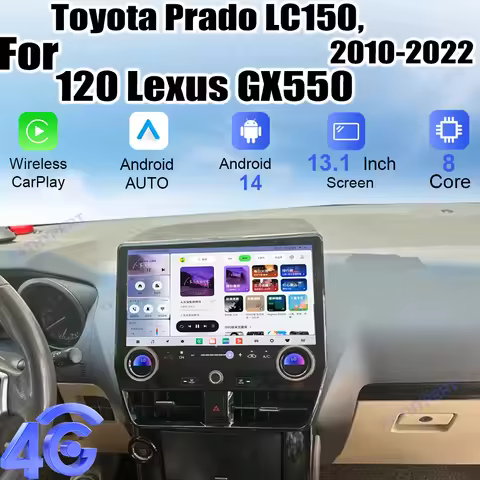 13.1" Stere HD Screen For Toyota Prado LC150 For 120 Lexus GX550 2010-2022 Car Multimedia Player And