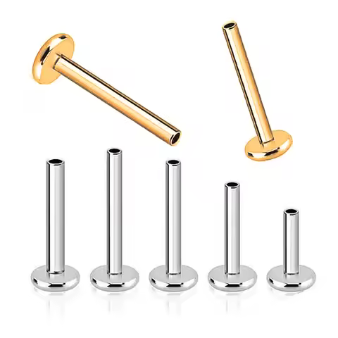 Right Grand ASTM F136 Implant Grade Titanium 16G Internally Threaded Flat Back Disc Lip Labret Stud 
