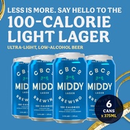 CBCo Middy Low-Calorie Lager - Pack of 6 x 375ml Cans [Craft Beer]