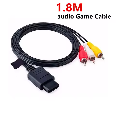 AV Cable to RCA 1.8M audio Game Cable for Super Nintend GameCube N64 SNES Game Cube Cable for Ninten