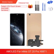 6.78นิ้ว AMOLED หน้าจอ LCD สำหรับ Infinix GT 20 Pro ชิ้นส่วนประกอบดิจิไทเซอร์หน้าจอสัมผัส X6871อะไหล