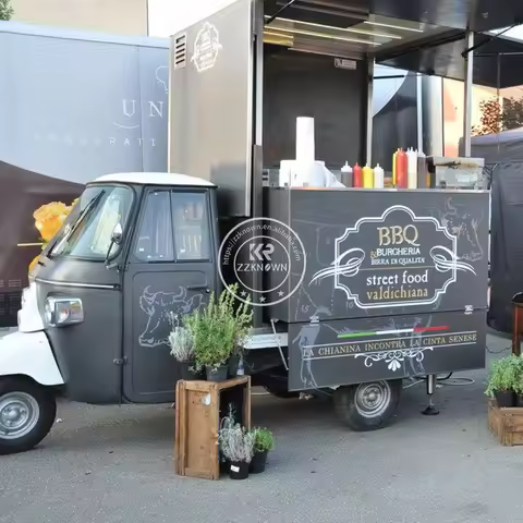 Street Mobile Food Truck Trailer Coffee Tricycle 3 Wheel Ice Food Cart With Ce Iso Certification
