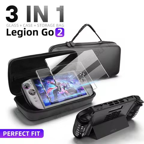 3 in 1 Accessories Kit for Lenovo Legion Go 2 Protective Case with Screen Protector and Carrying Bag