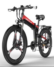 Lankeleisi XT600 48V 10ah 黑红色 助力車電動折疊電瓶單車 E-bicycle