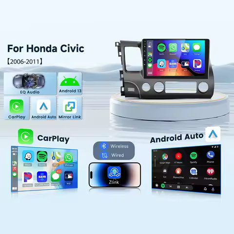 10.1 Inch Android Car MP5 Player For Honda Civic 2006-2011 Wireless Carplay GPS 2GB 64GB 2 Din