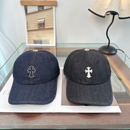 Chrome Hearts Denim Cross Embroidered Baseball Cap Casual Sun Hat.CP