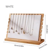 Display Perhiasan Kalung Kayu Bambu Pajangan Kalung Toko Necklace Stand Holder Organizer