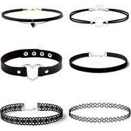Gothic Necklace Women's 6-Piece Set Lace Necklace Set Punk Gothic Jewelry Clothing Accessories