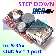 Step Down USB 1 Slot in 5-36v DC Charger Solar Panel Aki Motor Mobil