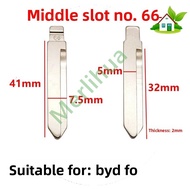 Mid-slot 66# Car Key Blank for BYD F0 Remote Key Conversion