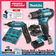 MAKITA DF333 12Vmax Cordless Driver Drill + DF001DW 3.6V In-Line Cordless Screw Driver