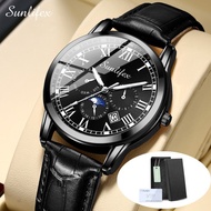 HITAM Send TODAY! Sunlifex Men's Waterproof Watch Date Display Quartz Casual Clock - Black F4N60