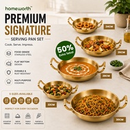 HOMEWORTH Korean Gold Pot Stainless Steel with Handle Home Cooking Pot Pan Dinner Plate Cookware BBQ